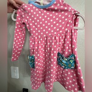 Matilda Jane pink polka dotted dress with pockets
